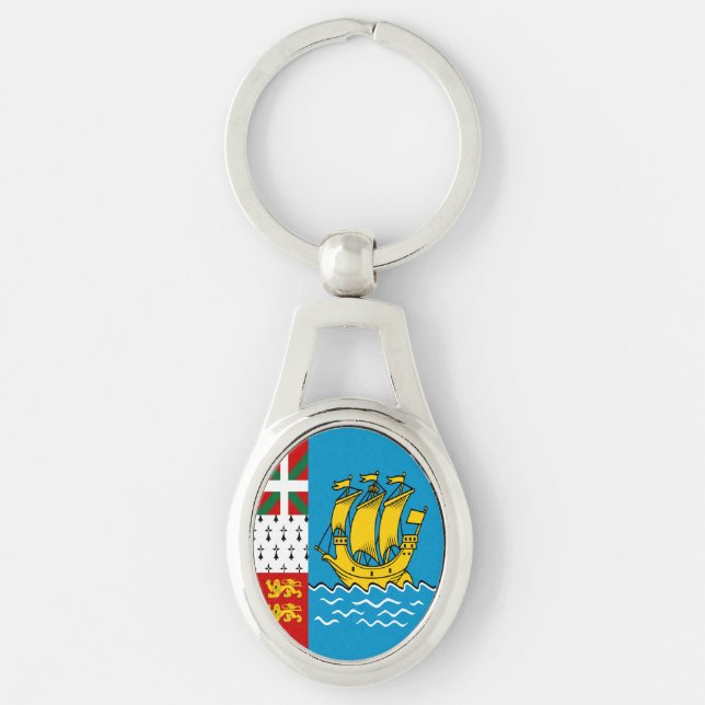 Saint Pierre and Miquelon Flag Key Ring (Front)