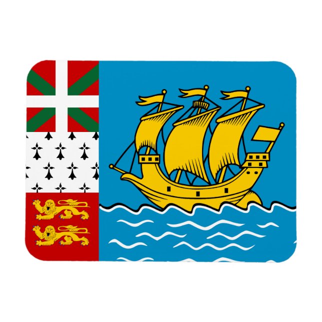 Saint Pierre and Miquelon Flag Magnet (Horizontal)