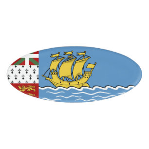 Saint Pierre and Miquelon flag Name Tag