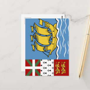 Saint Pierre and Miquelon flag Postcard