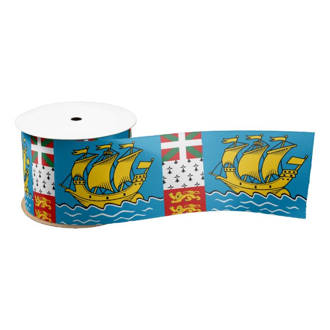 Saint Pierre and Miquelon Flag Satin Ribbon (Spool)