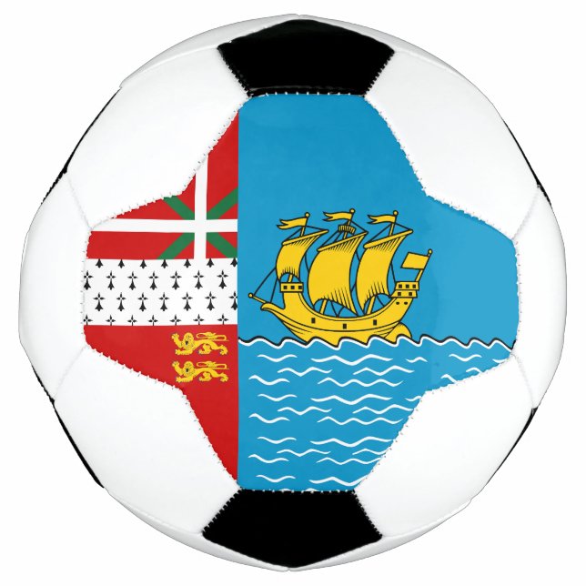 Saint Pierre and Miquelon Flag Soccer Ball (Front)