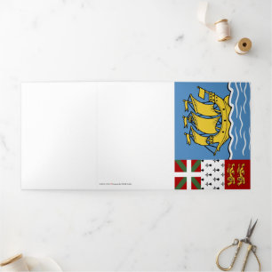 Saint Pierre and Miquelon flag Tri-Fold Card
