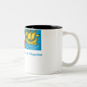 Saint-Pierre and Miquelon Flag with Name Two-Tone Coffee Mug