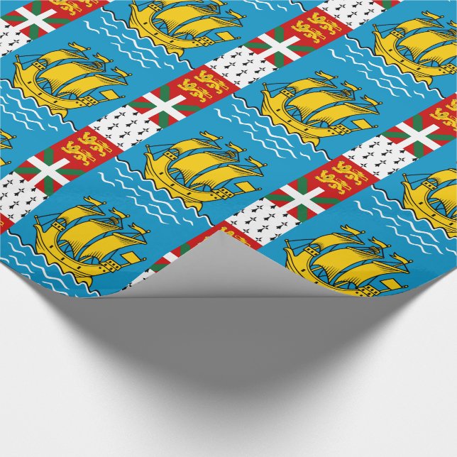Saint Pierre and Miquelon Flag Wrapping Paper (Corner)