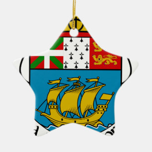 Saint Pierre and Miquelon (France) Coat of Arms Ceramic Tree Decoration