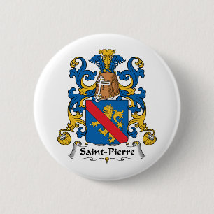 Saint-Pierre Family Crest 6 Cm Round Badge