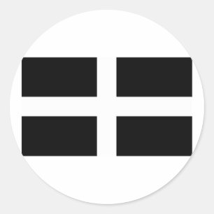 Saint Pirans Flag Of Cornwall Classic Round Sticker