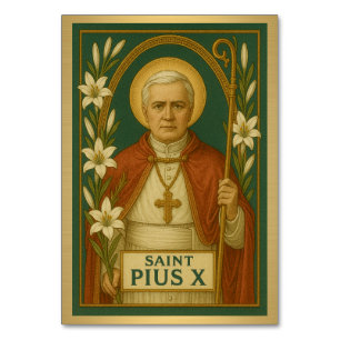 Saint Pius X Catholic Wedding Table Card