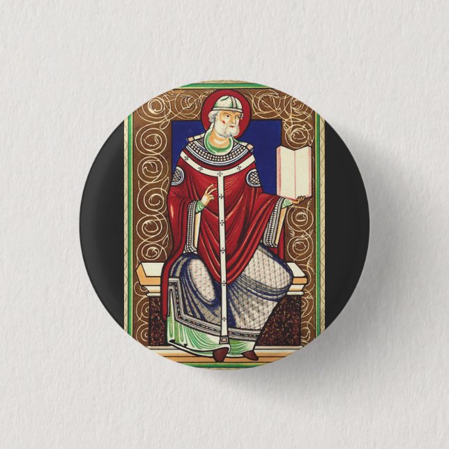  Saint Pope Gregory the Great 3 Cm Round Badge (Front)