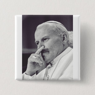 Saint Pope John Paul II  15 Cm Square Badge