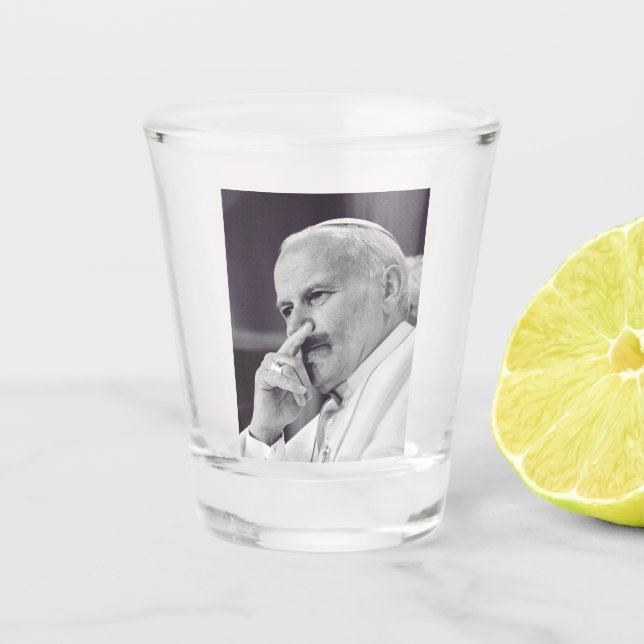 Saint Pope John Paul II  Shot Glass (Front)