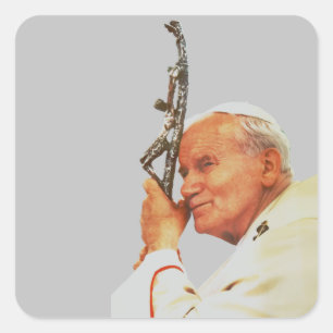 Saint Pope John Paul II Square Sticker