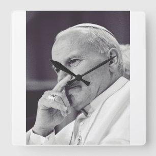 Saint Pope John Paul II Square Wall Clock