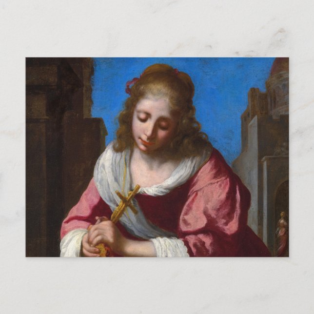 Saint Praxedis, 1655 by Johannes Vermeer Postcard (Front)
