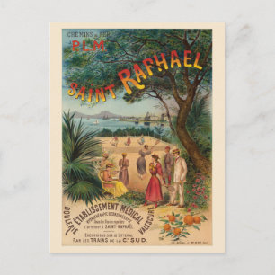 Saint-Raphaël France Vintage Poster 1893 Postcard
