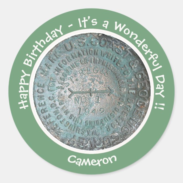 Saint Regis Mountain USGS Benchmark Party Items Classic Round Sticker (Front)