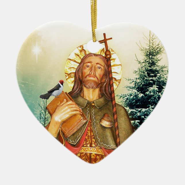 Saint Rocco or Saint Roch Heart Ornament (Front)