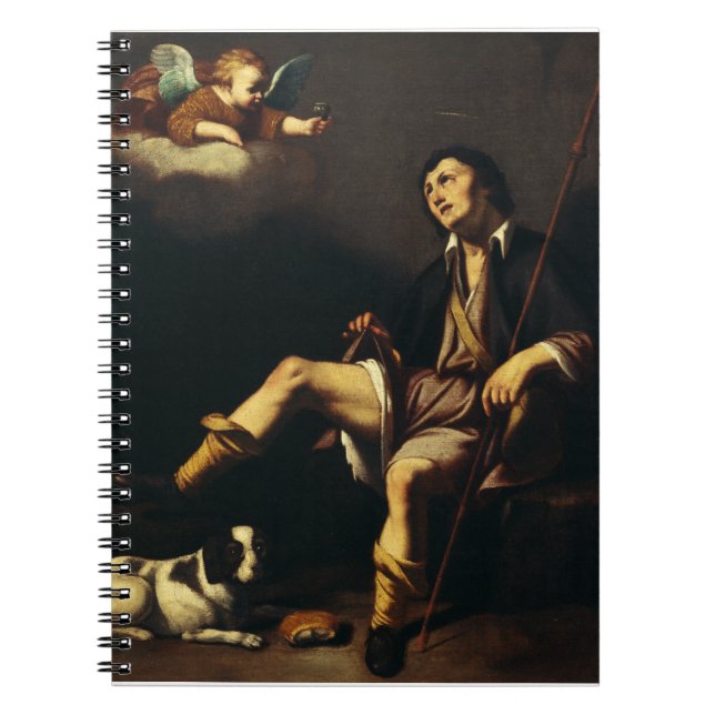 Saint Roch and the Angel Baroque Art Masterpiece Notebook (Front)