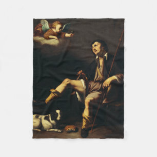 Saint Roch and the Angel by Guy François Fleece Blanket