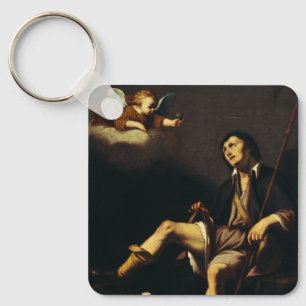 Saint Roch and the Angel by Guy François Key Ring