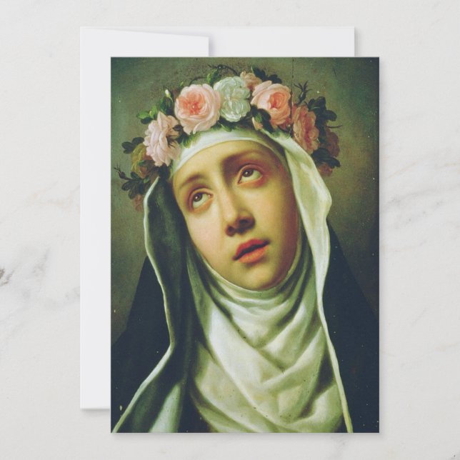 Saint Rose of Lima by Francesco de Mura Holiday Card (Front)
