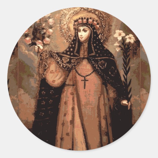 SAINT ROSE OF LIMA CLASSIC ROUND STICKER (Front)