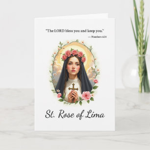 Saint Rose of Lima God’s Peace Roses Scripture Card