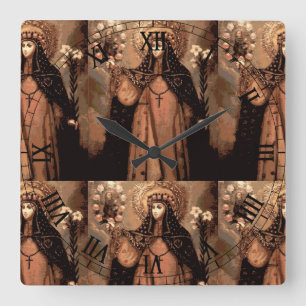 saint rose of lima square wall clock