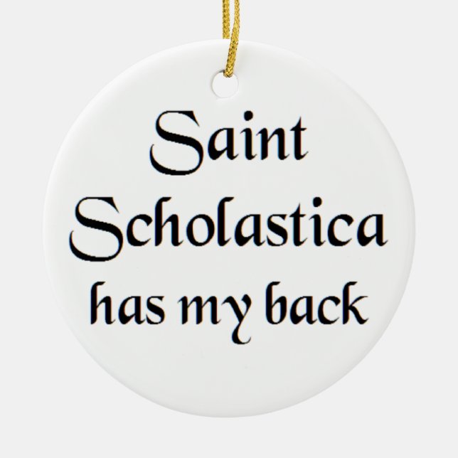 saint scholastica coffee mug ceramic ornament (Front)