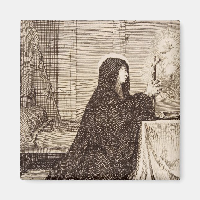 Saint Scholastica Patroness of school Magnet (Front)