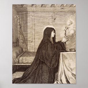 Saint Scholastica Patroness of school Poster
