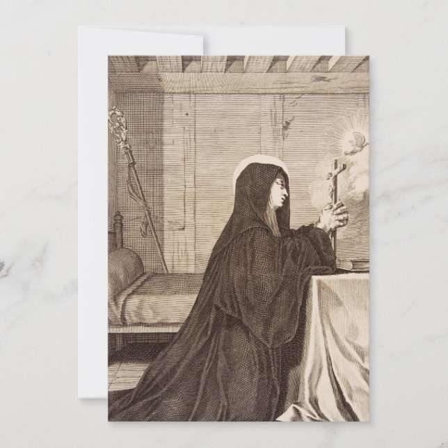 Saint Scholastica Patroness of school Thank You Card (Front)