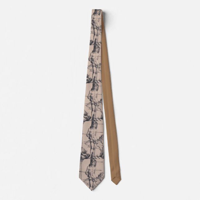 Saint Sebastian Bound to the Column Devotional Art Tie (Front)