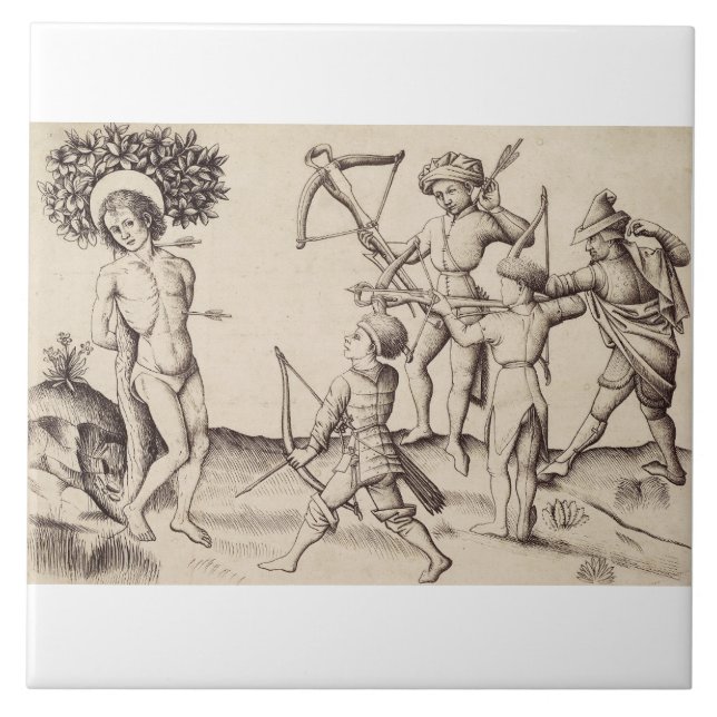 Saint Sebastian Captain of the Praetorian Ceramic Tile (Front)