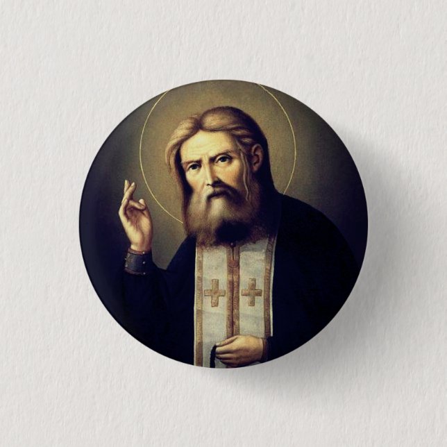 Saint Seraphim of Sarov 3 Cm Round Badge (Front)