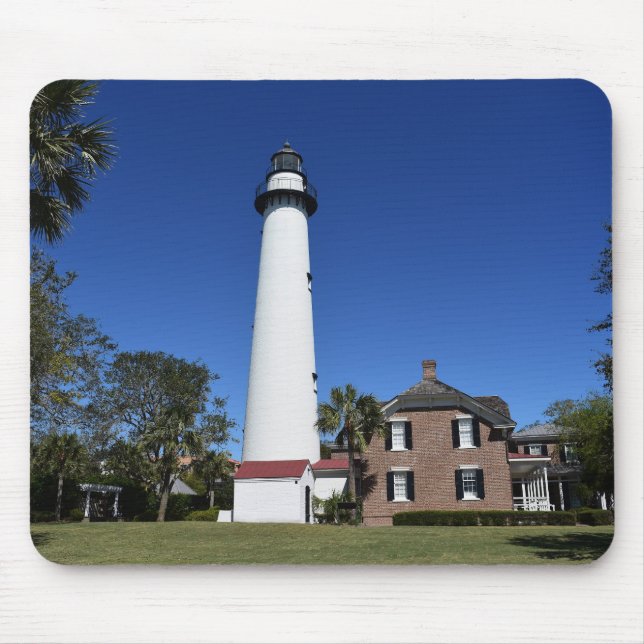 Saint Simons Island Lighthouse created as a  Mouse Pad (Front)