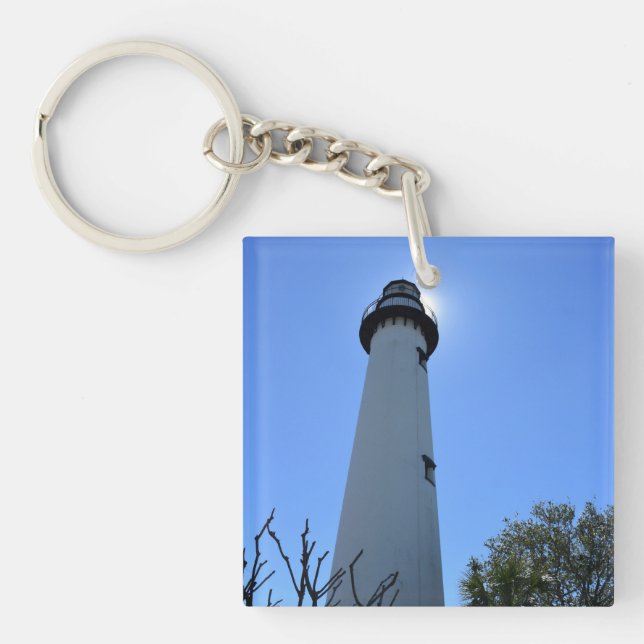 Saint Simons Island Lighthouse  Key Ring (Front)