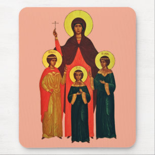 Saint Sophia and Her Daughters The Eternal Virtues Mouse Pad