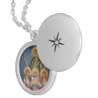 Saint Sophia Round Silver Plated Locket