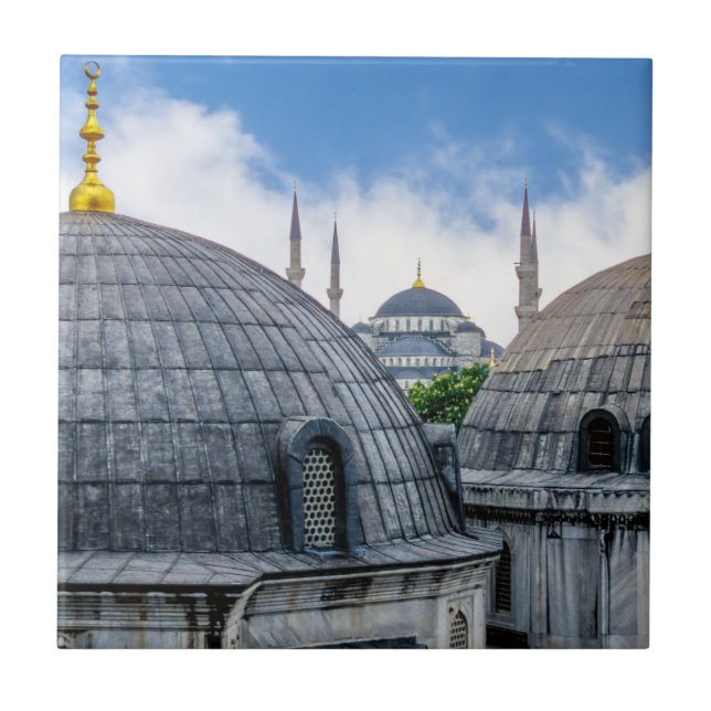 Saint Sophie Cathedral and Blue Mosque - Istanbul Ceramic Tile (Front)