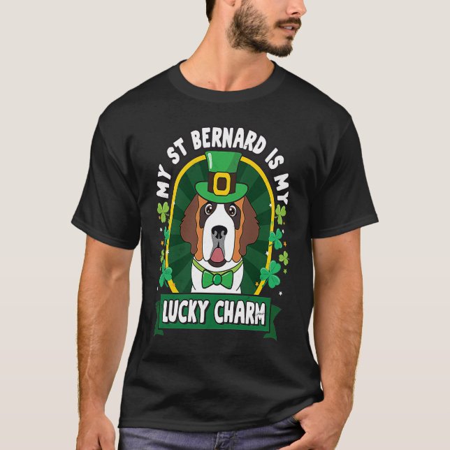 Saint St Bernard St Patricks Lucky Charm Mom Dad T-Shirt (Front)