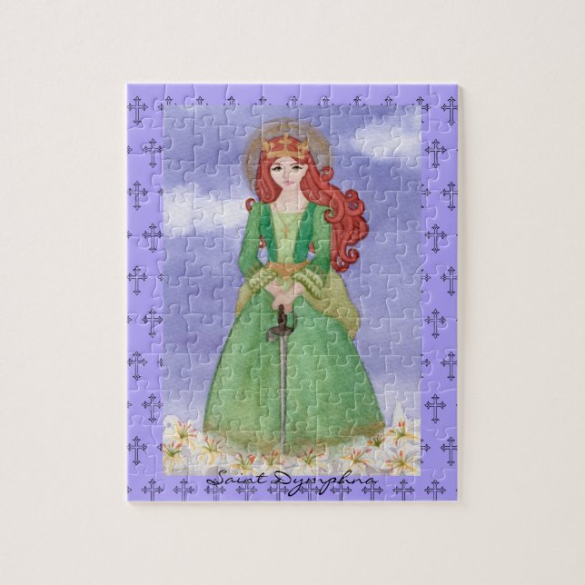 Saint St. Dymphna Jigsaw Puzzle Gift (Vertical)