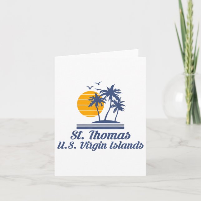 Saint St Thomas Us Virgin Islands Beach Caribbean  Card (Front)