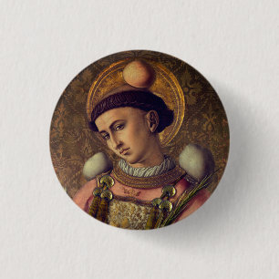 Saint Stephen (by Carlo Crivelli, 1476) 3 Cm Round Badge
