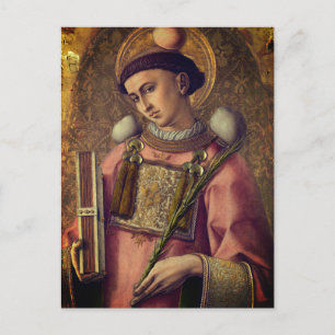 Saint Stephen (by Carlo Crivelli, 1476) Postcard