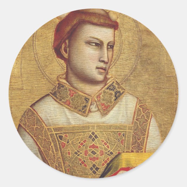 Saint Stephen by Giotto Classic Round Sticker (Front)