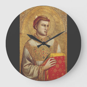 Saint Stephen by Giotto Fine Art Reproduction Large Clock