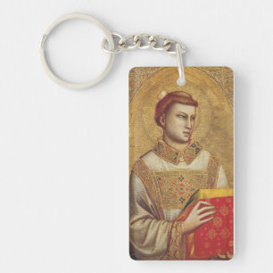 Saint Stephen by Giotto Key Ring