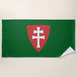 saint stephen hungarian cross symbol hungary king beach towel